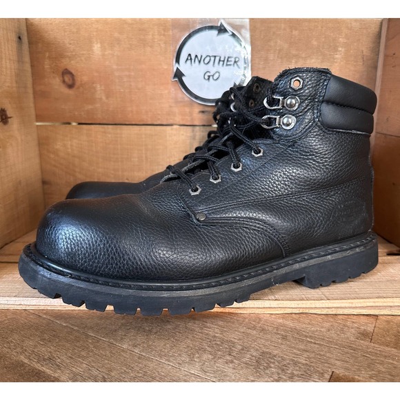 Men’s Dickies Black Steel Toe Work Boots 6 Inch Size 12 Slip Resistant - Picture 4 of 12